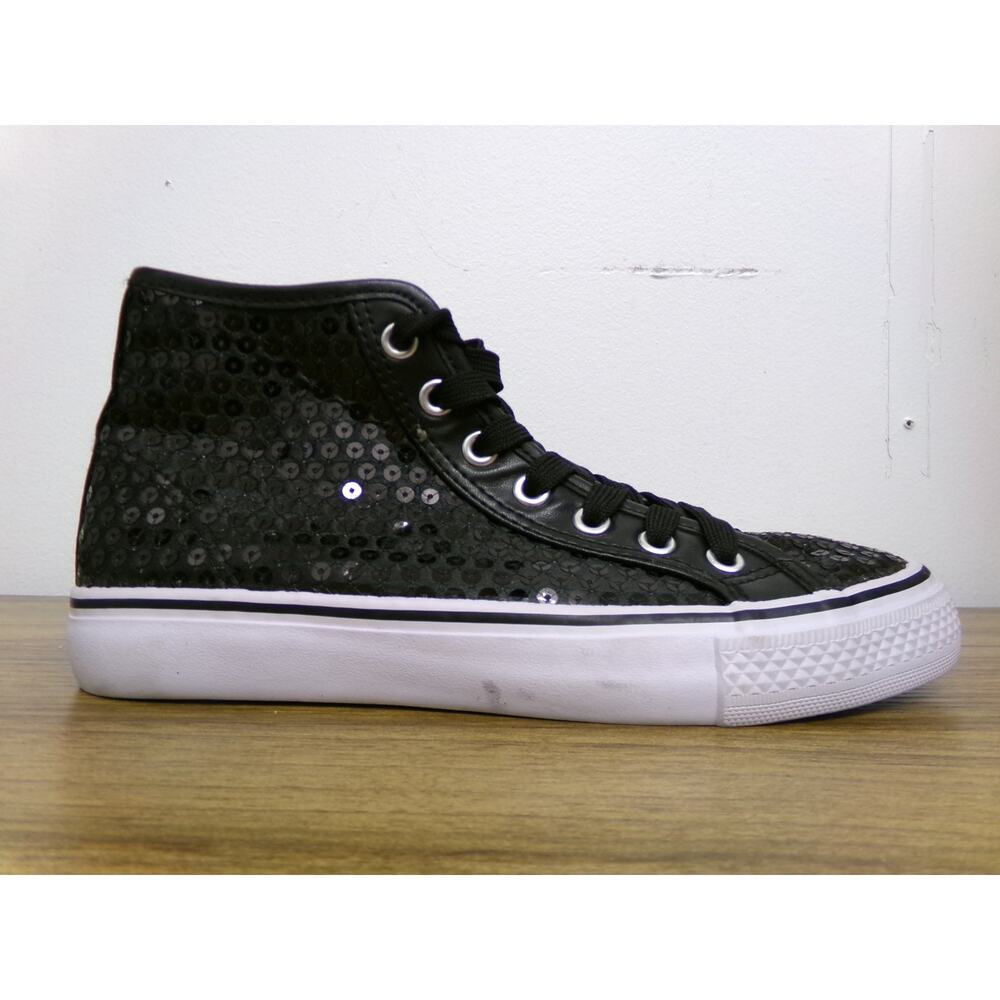 Dance Hip Hop Shoes Balera Youth 5M Hih Tgop Sequin Black and Glitter